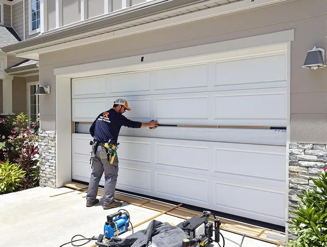 South Windsor Garage Door Repair team performing complete garage door replacement at South Windsor residence