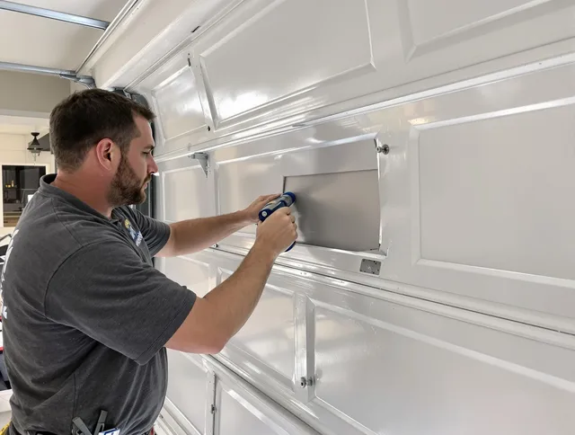 Garage door panel repair by South Windsor Garage Door Repair in South Windsor